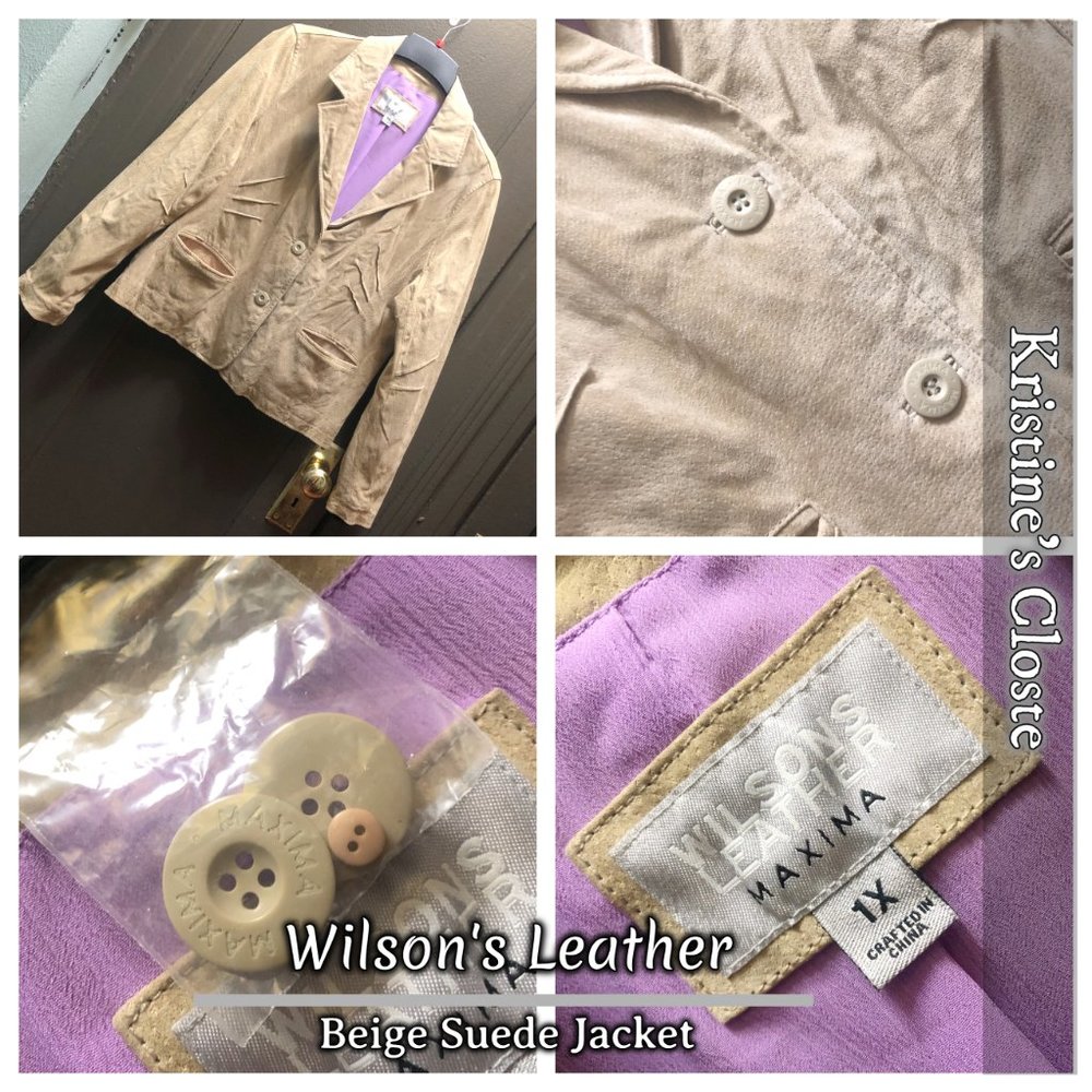 Suede Jacket Women’s - 1X- Beige - Wilson Leather